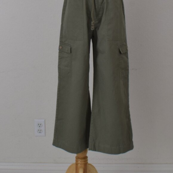 Womens Roxy Cotton Green‎ Pants Drawstring Waist Size S - Picture 3 of 10